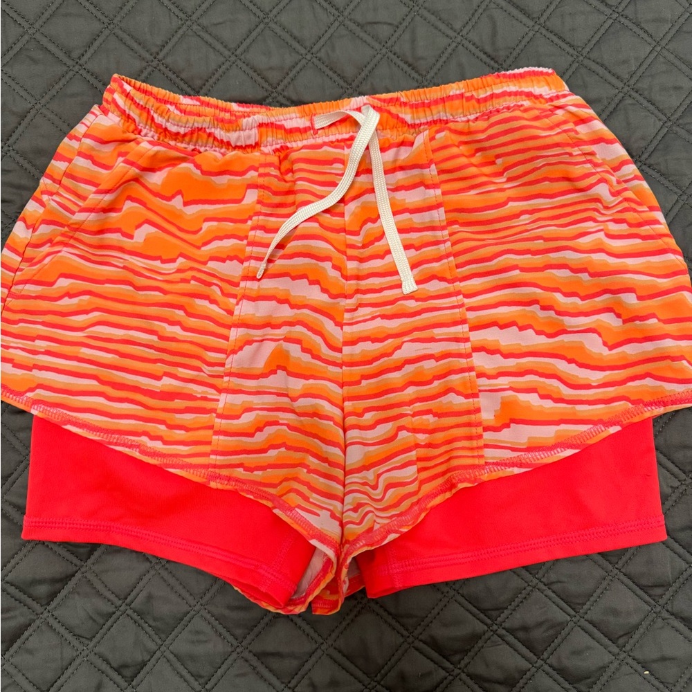 Vibrant Orange and Red kid Shorts